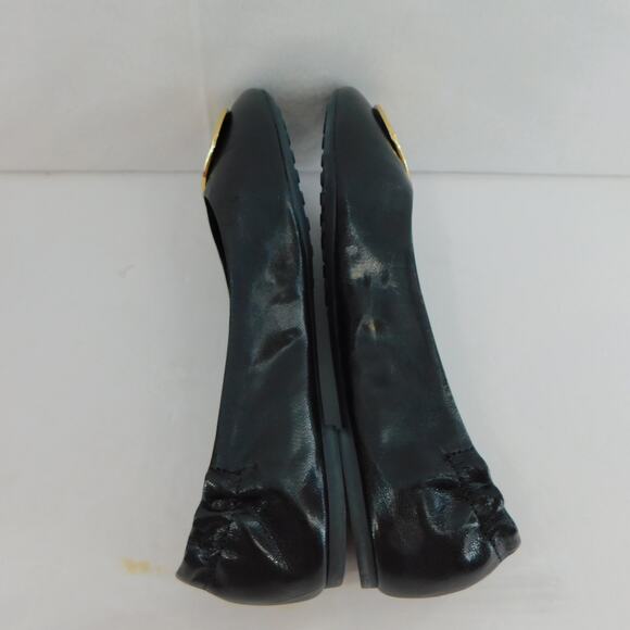 Tory Burch Women's Claise Ballet Goat Leather Black/Gold Shoes Size 7.5 New - Picture 6 of 10